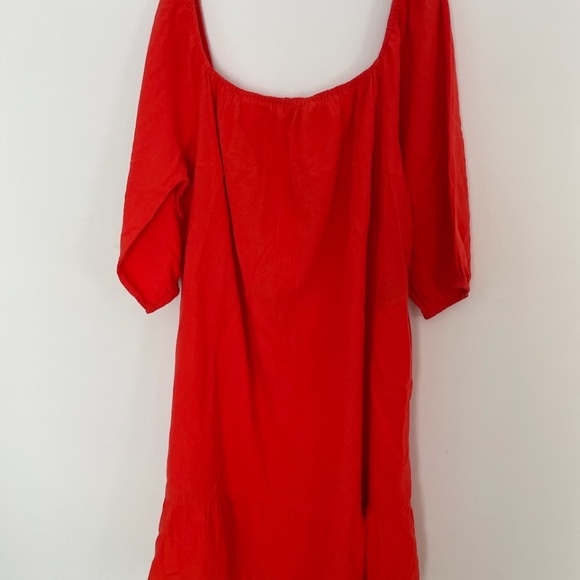 NWT VERO MODA 100% Cotton Red Off Shoulder Women's Dress Size US 18=XL-XXL - Picture 5 of 8